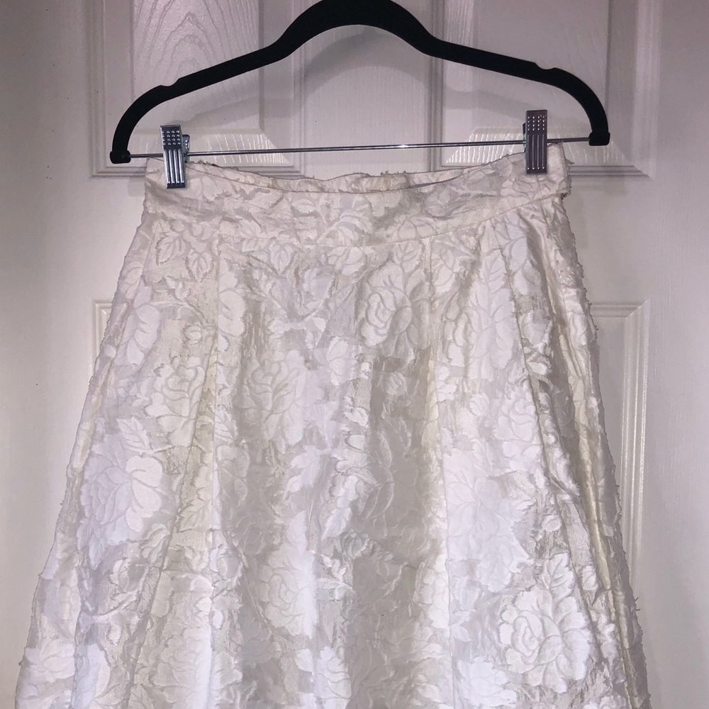 H&M Lace White Midi Skirt